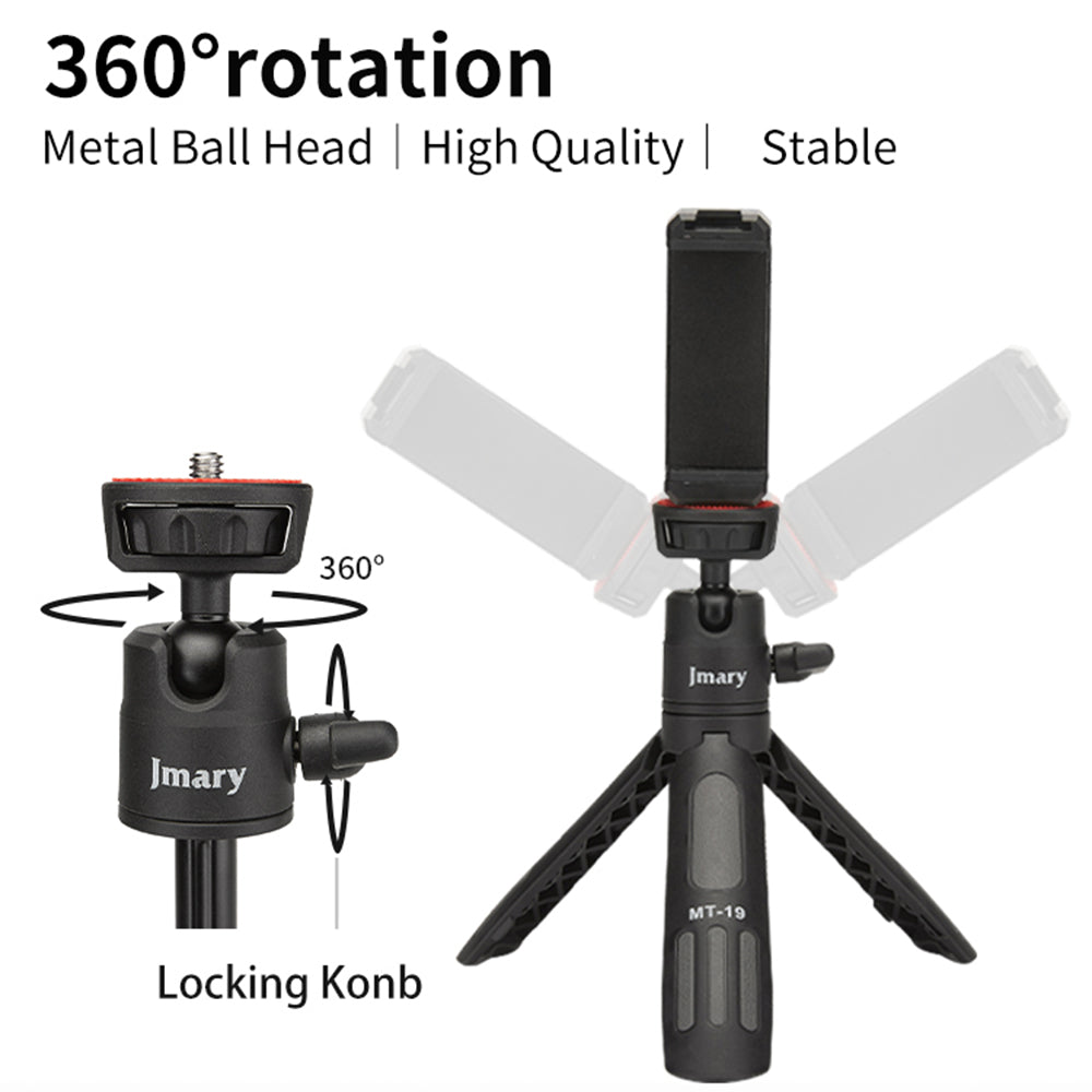 MT19 Portable Mini Extendable Selfie Stick Camera Mobile Phone Holder Live Streaming Tripod Desktop Stand