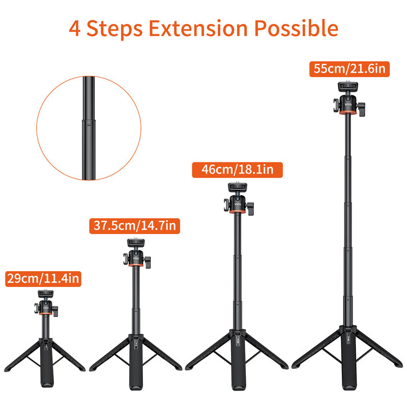 VRIG TP-06 Detachable Tripod Holder Mobile Phone SLR Camera Stand for Outdoor Live Streaming Portable Tripod Stand Support 360-Degree Rotating