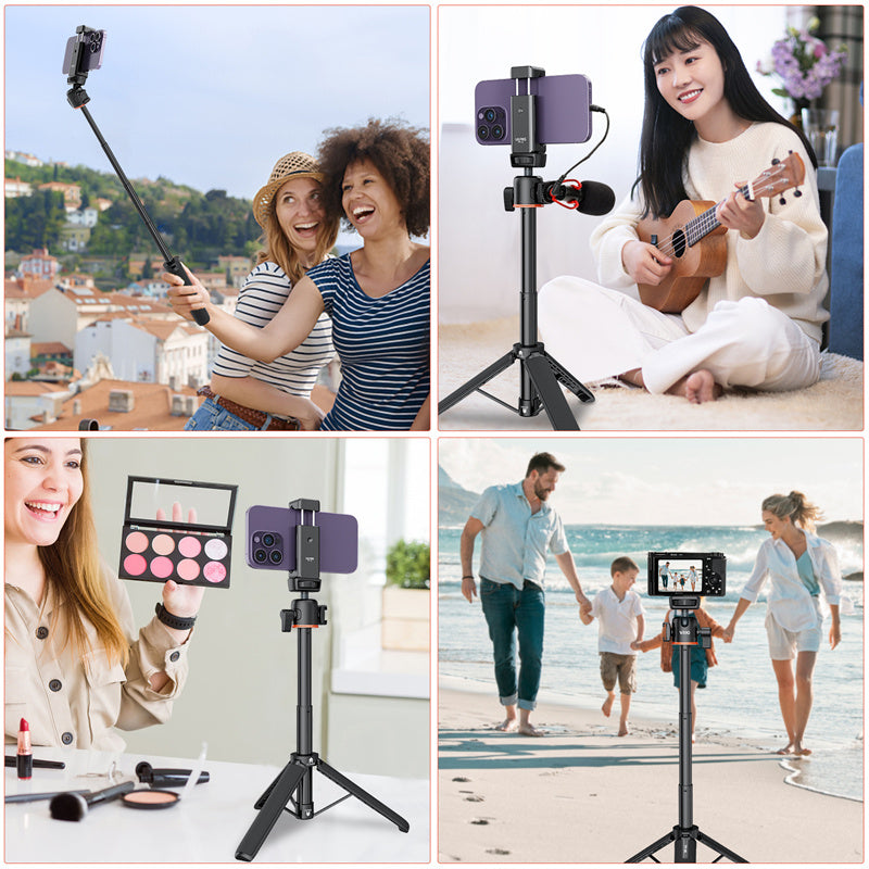 VRIG TP-06 Detachable Tripod Holder Mobile Phone SLR Camera Stand for Outdoor Live Streaming Portable Tripod Stand Support 360-Degree Rotating