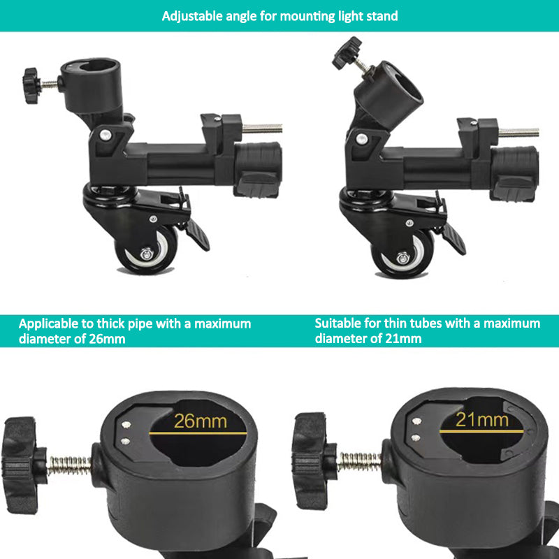 Uniqkart 900L Universal Folding 3 Wheels Pulley DV Camera Photography Tripod Base Stand