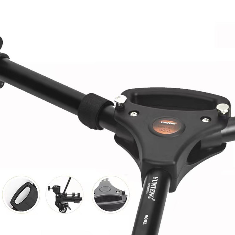 Uniqkart 900L Universal Folding 3 Wheels Pulley DV Camera Photography Tripod Base Stand