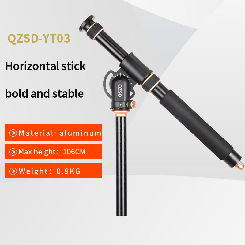 Q-YT03 Aluminum Alloy Horizontal Stand for Tripod Extender Adjustable Extension Rod 360-Degree Rotating
