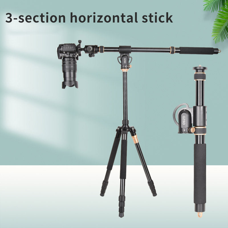 Q-YT03 Aluminum Alloy Horizontal Stand for Tripod Extender Adjustable Extension Rod 360-Degree Rotating