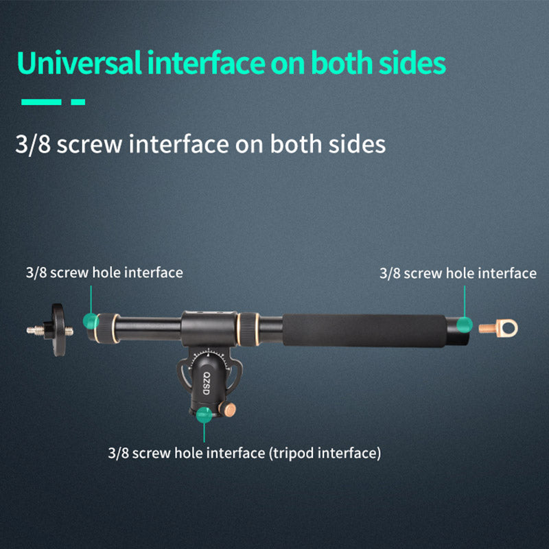 Q-YT03 Aluminum Alloy Horizontal Stand for Tripod Extender Adjustable Extension Rod 360-Degree Rotating