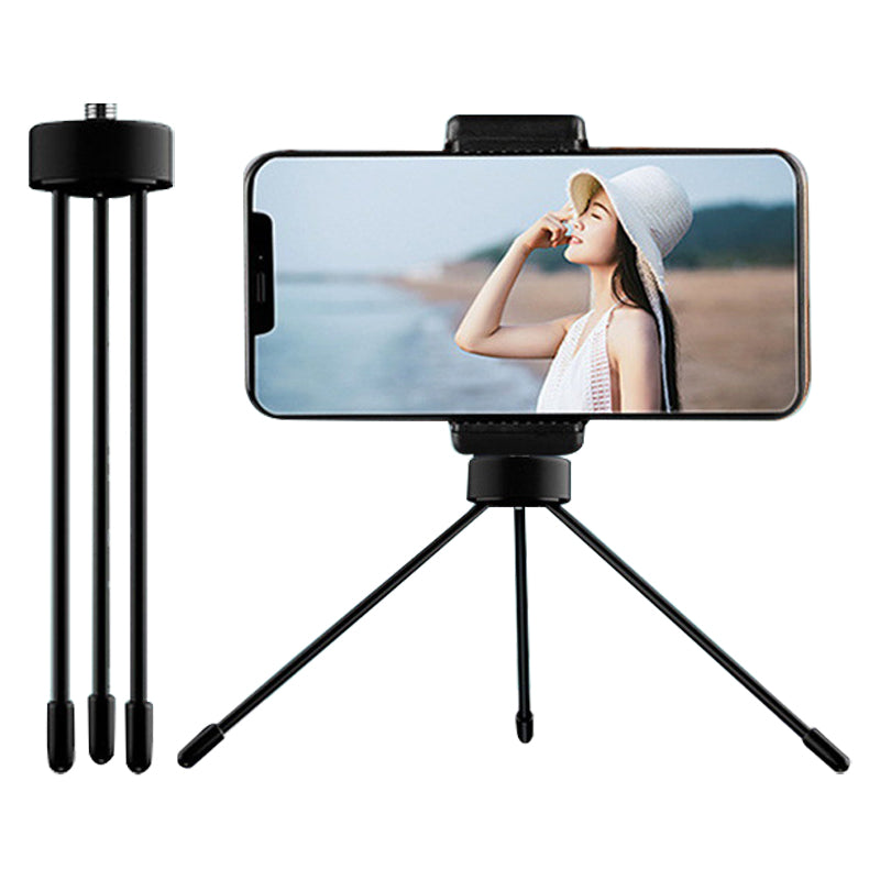 Desktop Phone Holder Tripod Portable Selfie Stand with 1 / 4" Screw Adapter for Phone Camera Fill Light