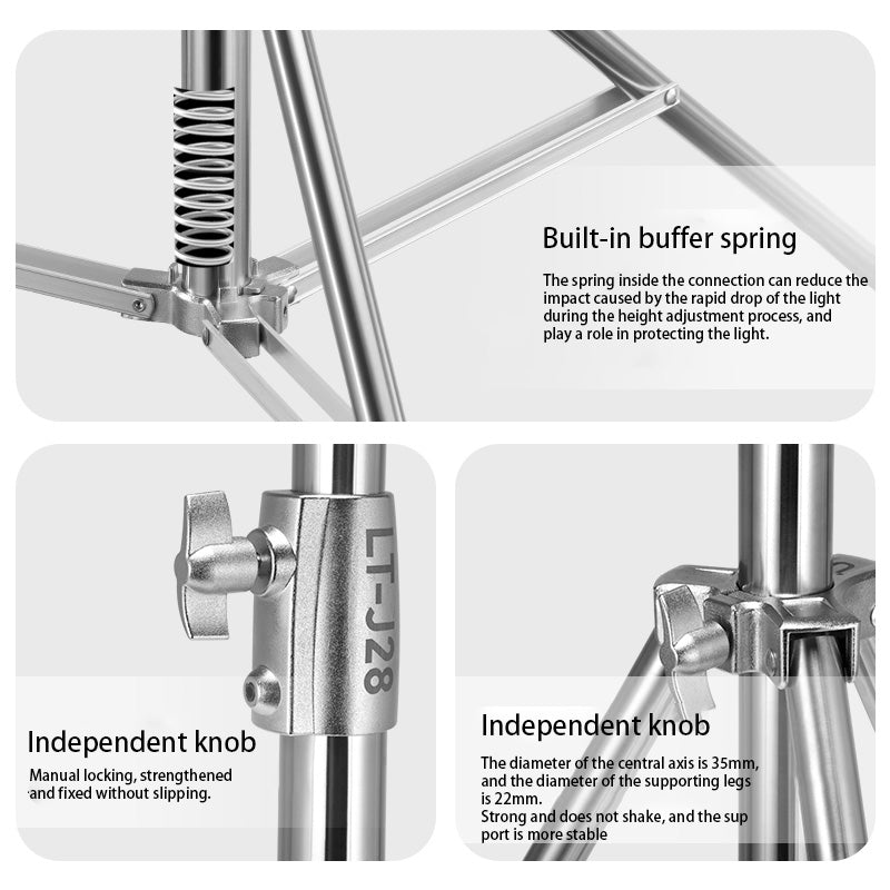 Uniqkart LT-J28 50KG Load Bearing Photography Lighting Stand Aluminum Alloy Photo Video Studio Softbox Tripod Bracket Holder