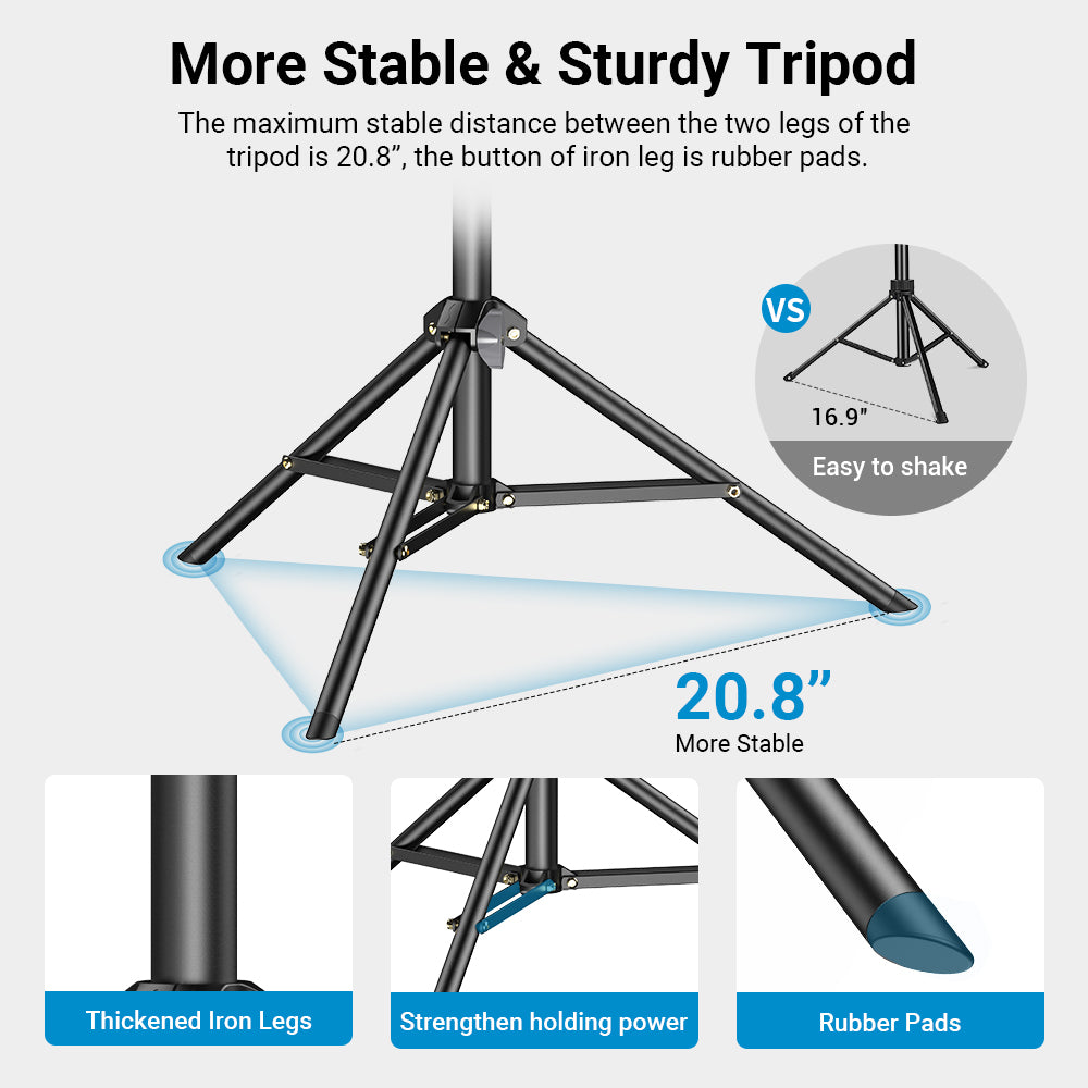 APEXEL APL-JJ070 20inch-70inch Height Adjustment Tripod Cell Phone Selfie Stick for Video Recording Live Streaming