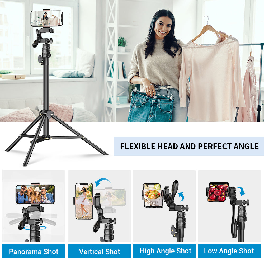 APEXEL APL-JJ070 20inch-70inch Height Adjustment Tripod Cell Phone Selfie Stick for Video Recording Live Streaming