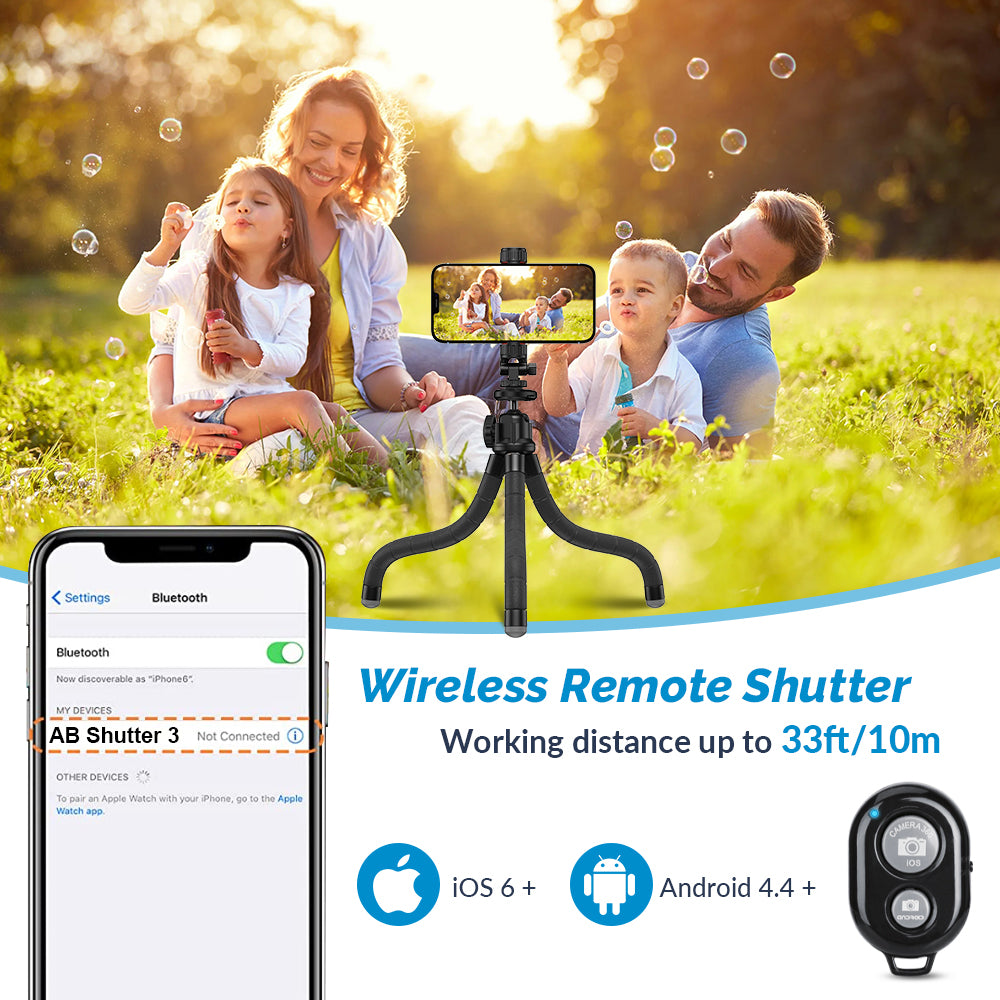 Apexel APL-JJ025 SLR Camera Phone Stand ABS+Aluminum Alloy Selfie Stick Octopus Tripod with Bluetooth Shutter