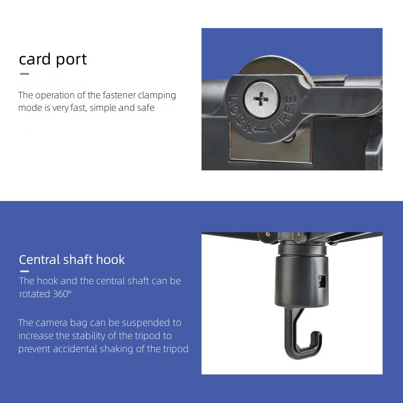 Uniqkart VT-6006 Camera Tripod for Canon Nikon Aluminum Alloy DSLR Tripod Camera Stand with Ball Head and Quick Release Plate