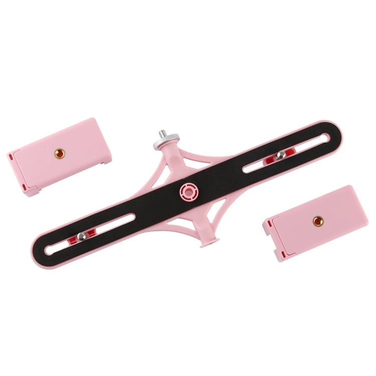 Puluz Dual Phone Brackets Horizontal Holder for Vlogging Video Light Live Broadcast