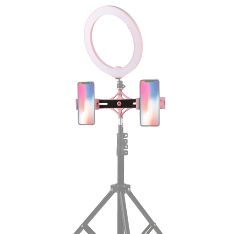 Puluz Dual Phone Brackets Horizontal Holder for Vlogging Video Light Live Broadcast