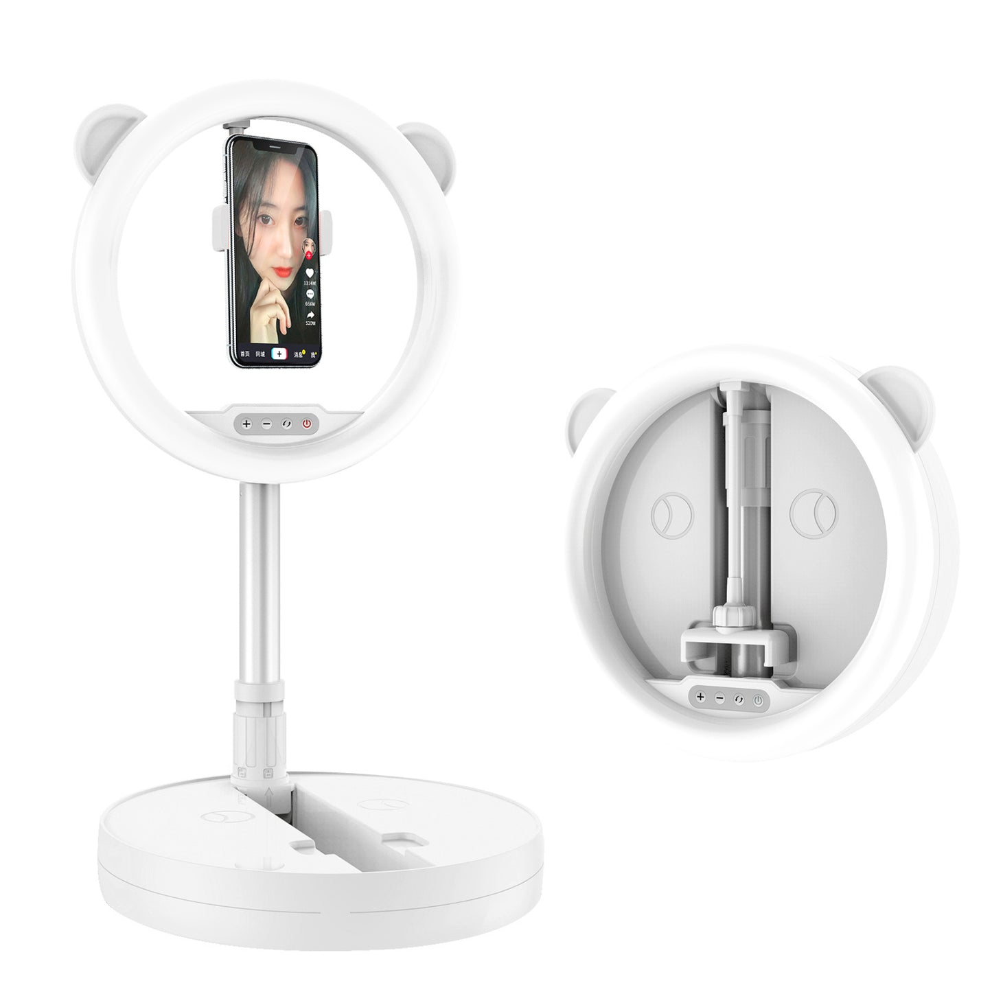 G2 128-LED Foldable Mobile Phone Live Dedicated Bracket Fill Light - White