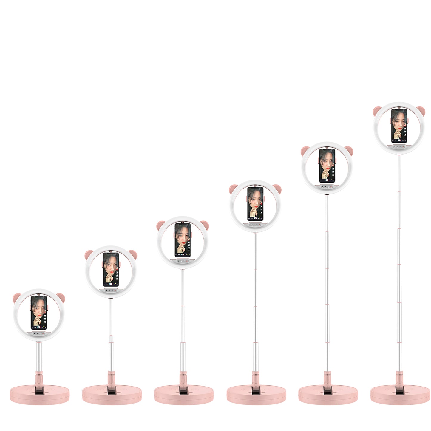 G2 128-LED Foldable Mobile Phone Live Dedicated Bracket Fill Light - Pink