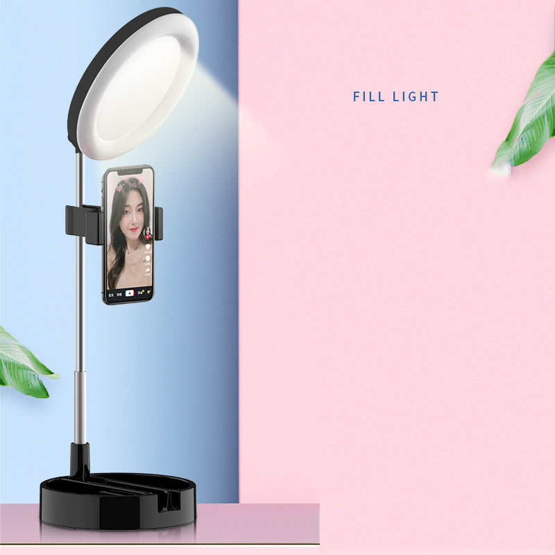 G3 64-LED Foldable Fill Light Mobile Phone Live Broadcast Bracket - Black