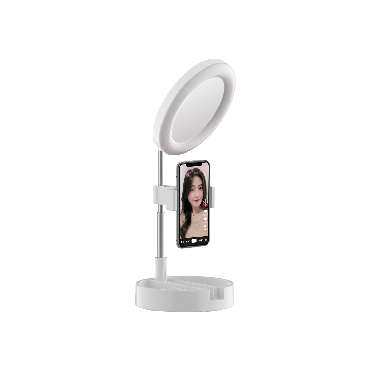 G3 64-LED Foldable Fill Light Mobile Phone Live Broadcast Bracket - White