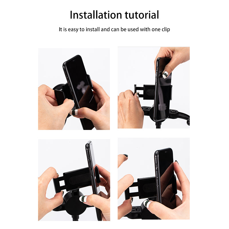 K07 Height Adjustable Desktop Ring Light with 3 Phone Holders for Selfie Video Photography Makeup