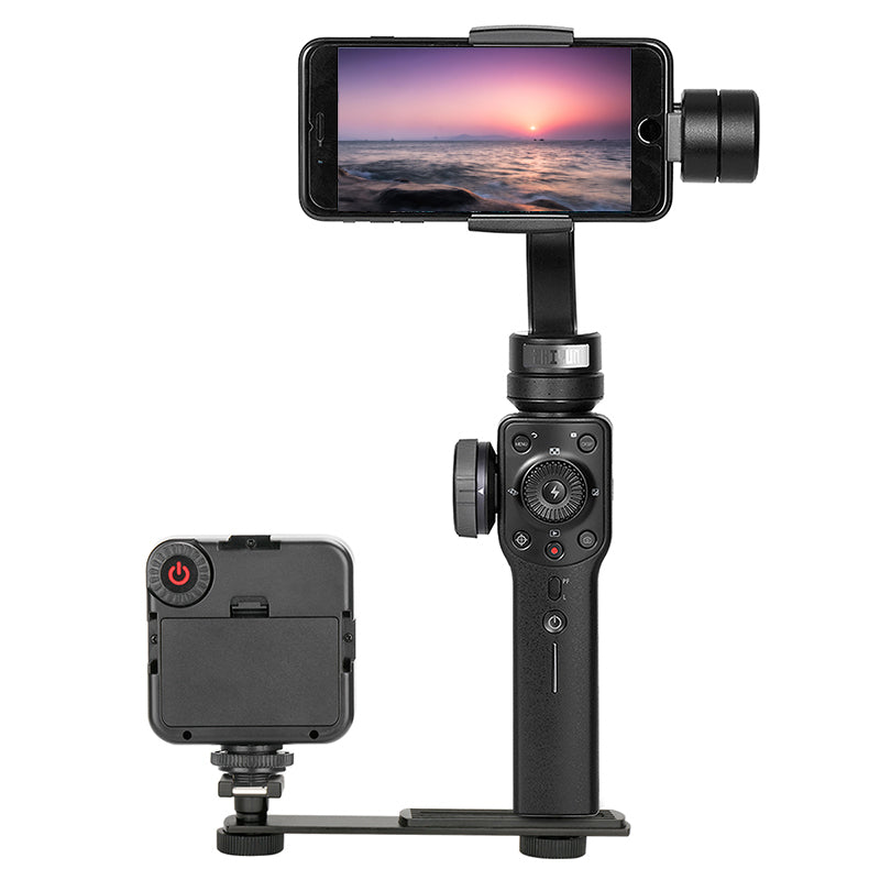 Aluminum Alloy External Flash Dual Head Crossbar Bracket Photographic Accessory