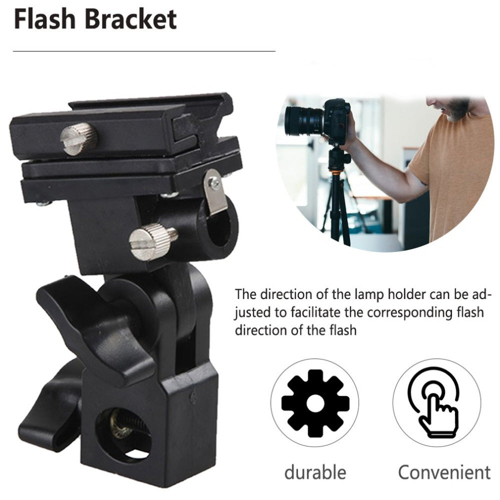 B Type Swivel Flash Hot Shoe Umbrella Holder Light Bracket Stand Mount Adapter for Studio Light
