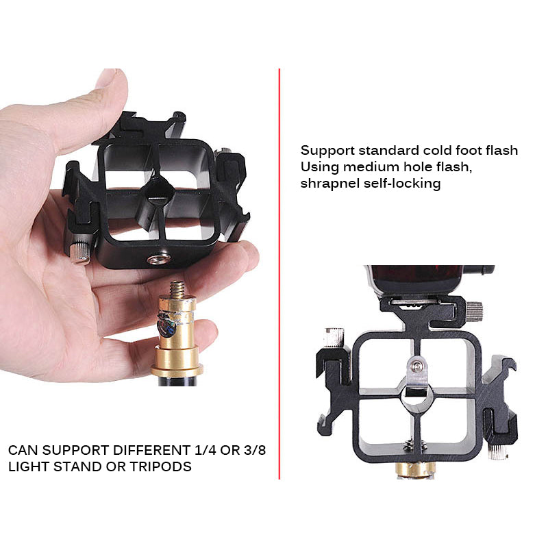 3 in 1 Triple Hot Shoe For Canon Tri-Hot Shoe Mount Adapter Flash Holder Umbrella Bracket