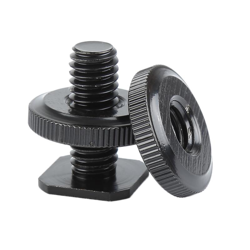 1/4 inch Flash Hot Shoe Mount Adapter to Tripod Screw Converter with Double Nuts for DSLR Camera