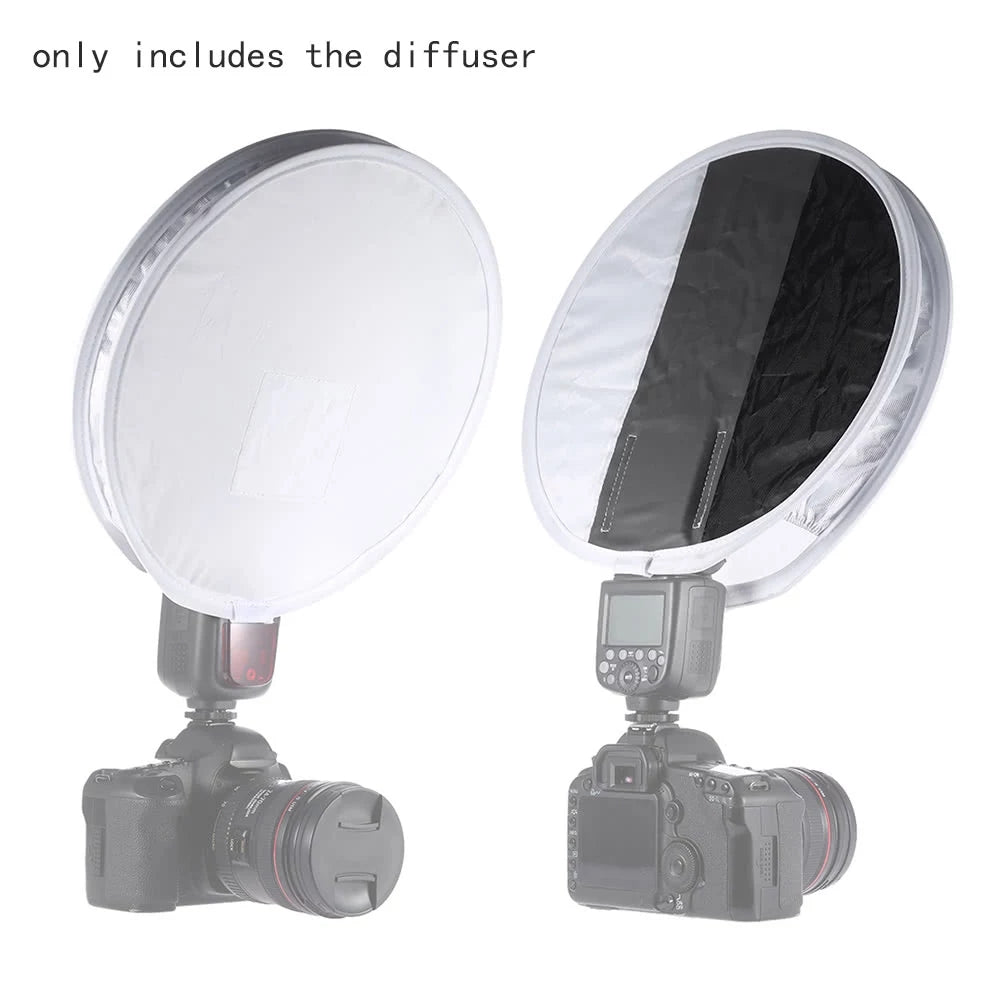 2 in 1 Grey Card Diffuser Softbox 30cm Foldable Speedlite Flash Light White Balance Soft Box