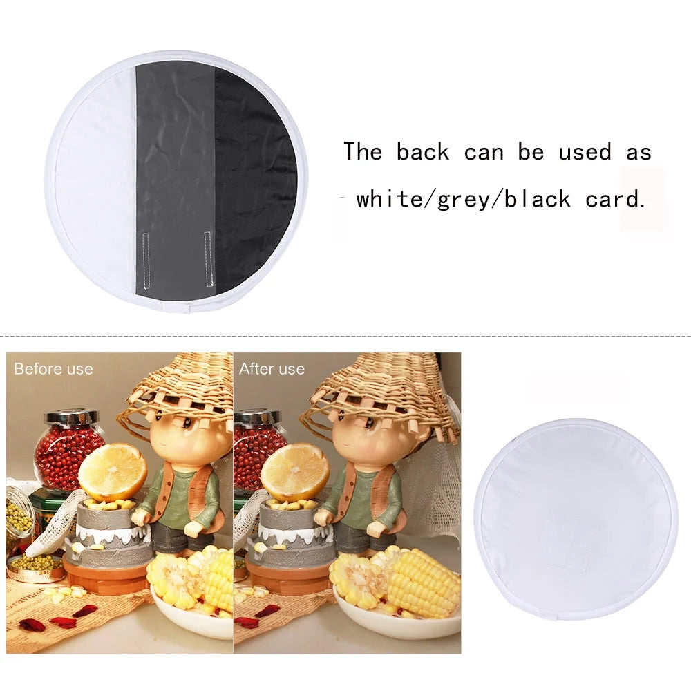 2 in 1 Grey Card Diffuser Softbox 30cm Foldable Speedlite Flash Light White Balance Soft Box