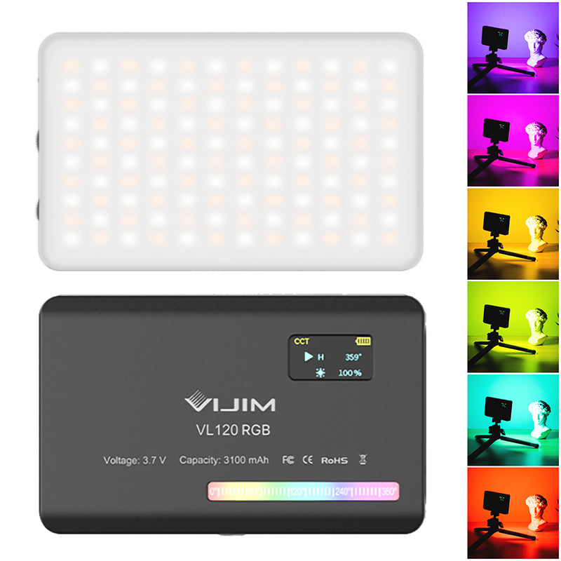 VIJIM VL120 2500K-9000K RGB Led Video Light Dimmable Fill Light with Diffuser Camera Photography Studio Light