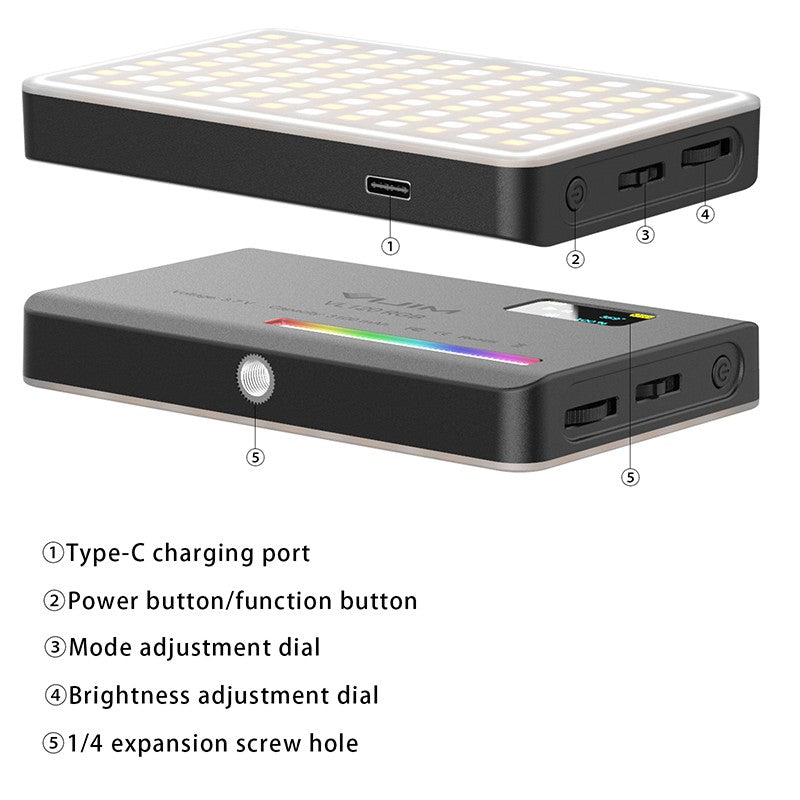 VIJIM VL120 2500K-9000K RGB Led Video Light Dimmable Fill Light with Diffuser Camera Photography Studio Light