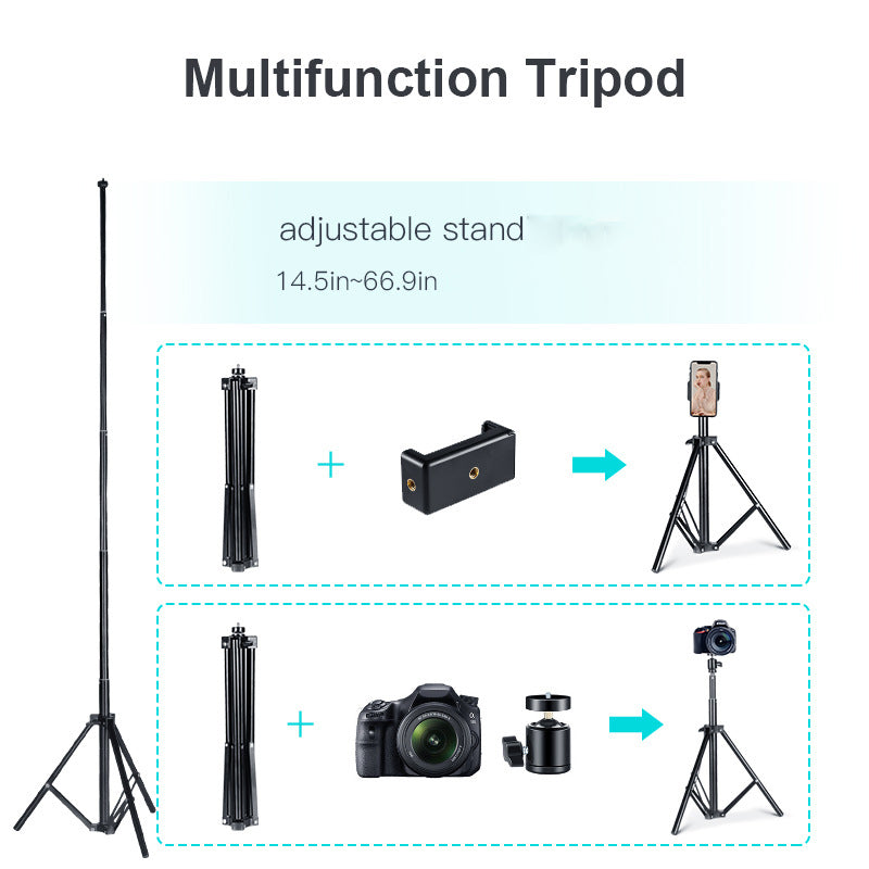S26 Live Broadcast 10inch LED Selfie Ring Light + Tripod with Remote Shutter Phone Holder Set