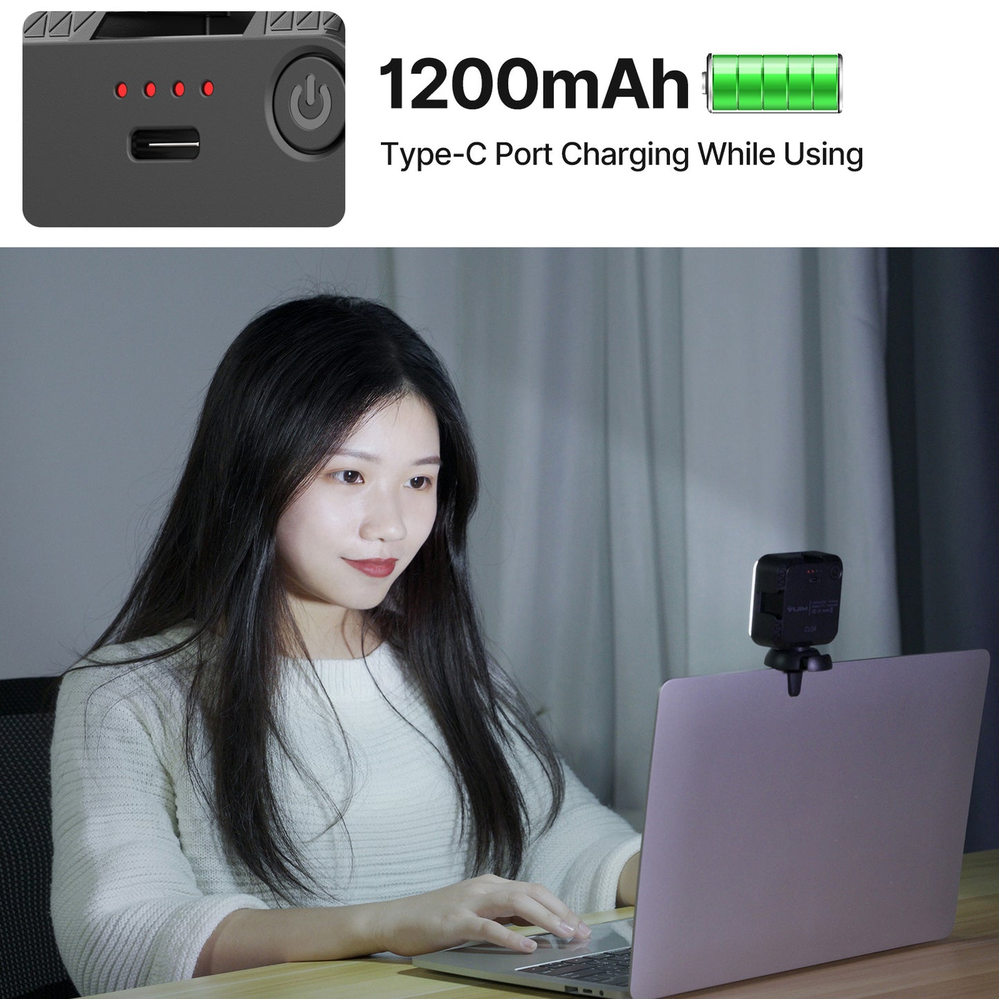 VIJIM CL04 Laptop Selfie LED Video Light Conference Light for Macbook Tablet