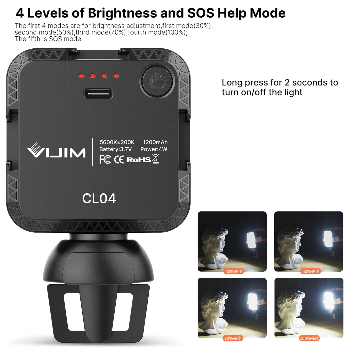 VIJIM CL04 Laptop Selfie LED Video Light Conference Light for Macbook Tablet