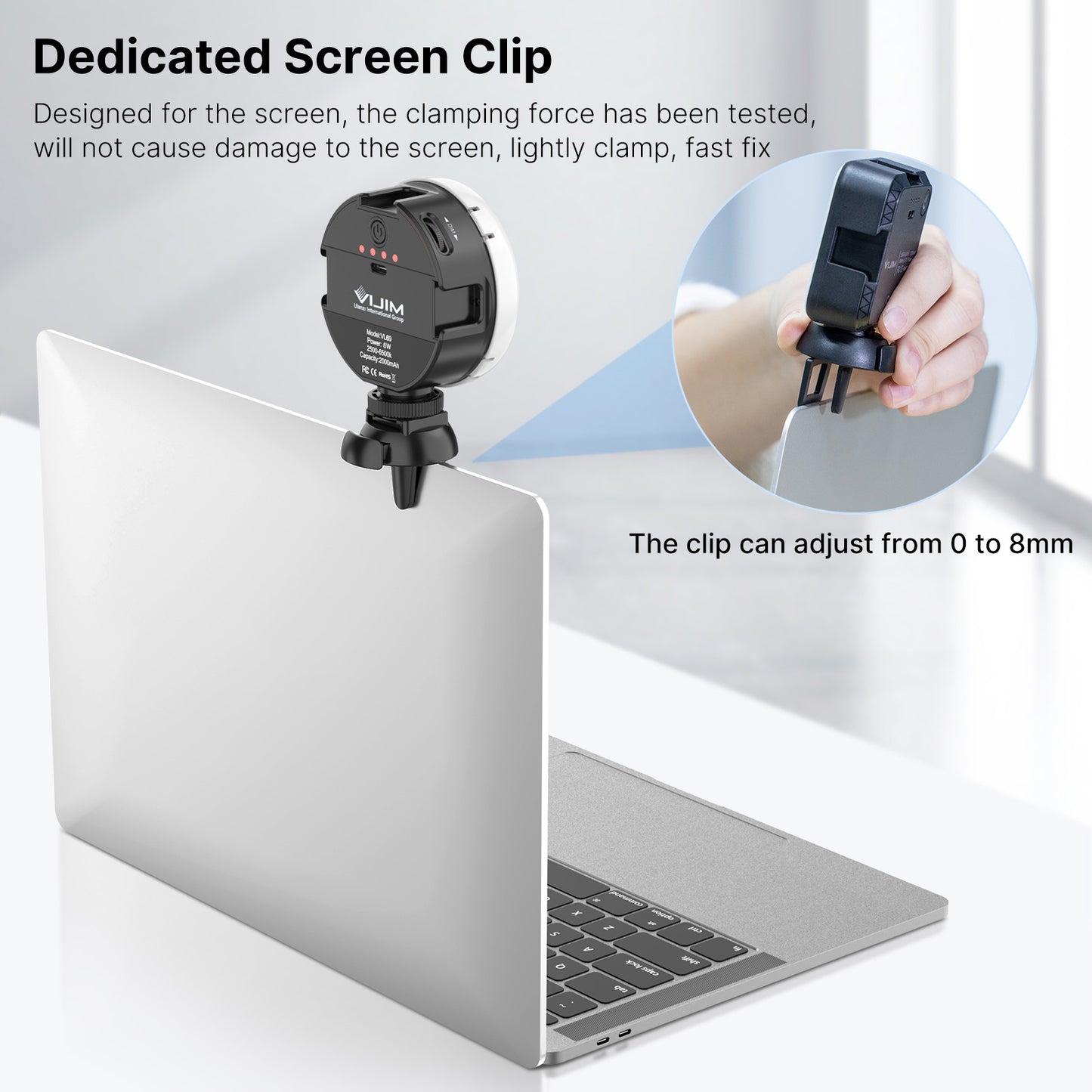 VIJIM CL04 Laptop Selfie LED Video Light Conference Light for Macbook Tablet