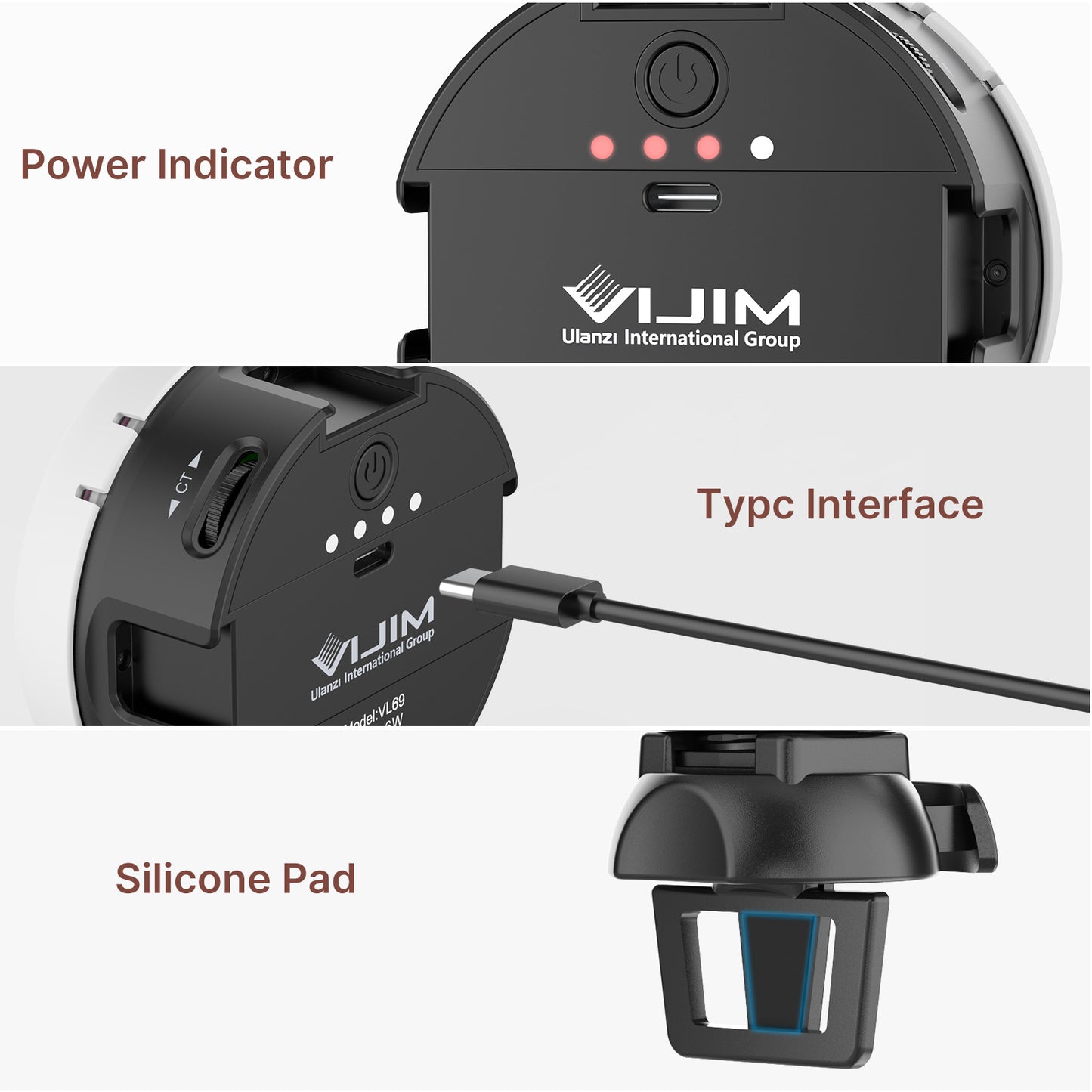 VIJIM CL01 Circular Video Conference LED Light with Clip LED Universal for iPad Tablet PC Laptop Phone Fill Light