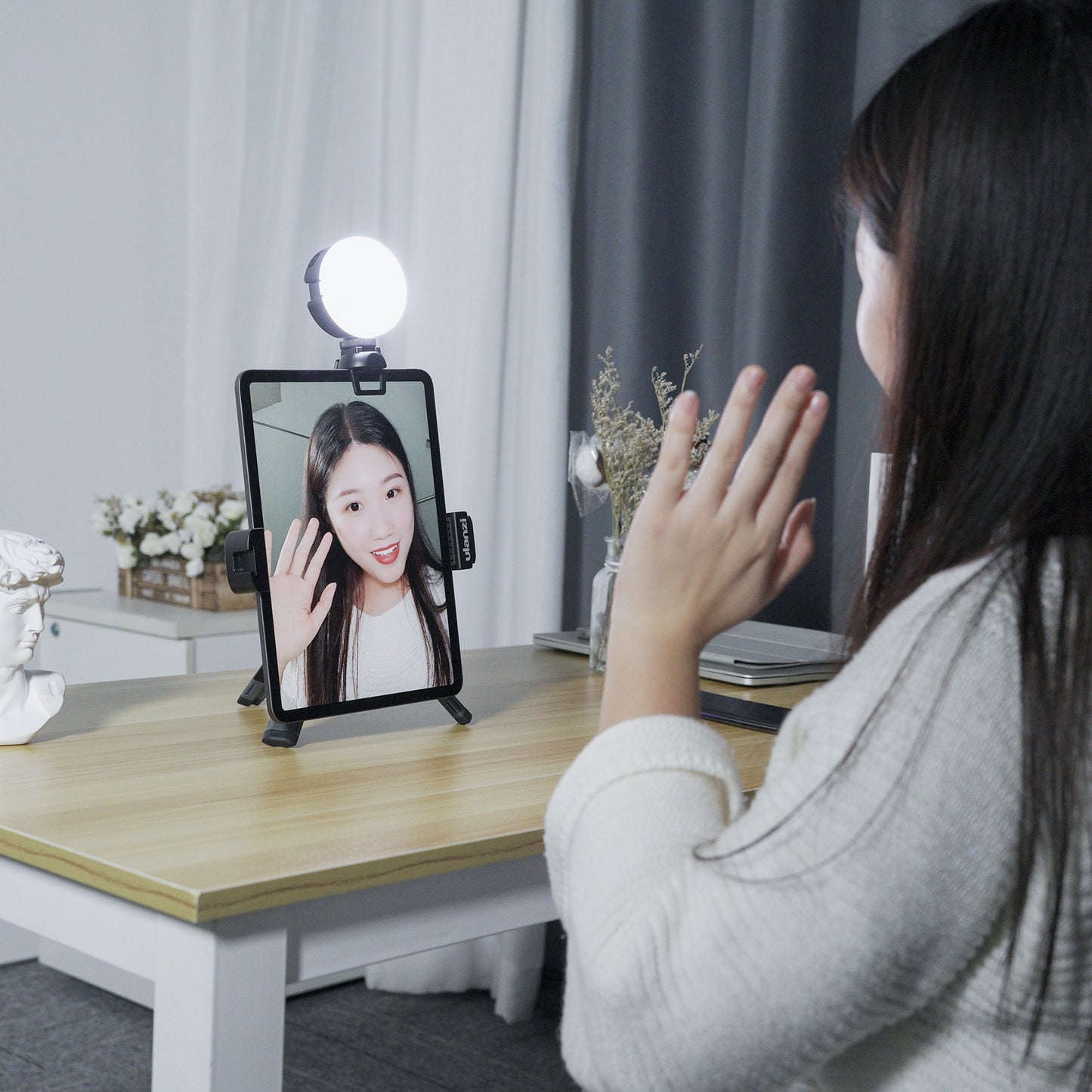 VIJIM CL01 Circular Video Conference LED Light with Clip LED Universal for iPad Tablet PC Laptop Phone Fill Light