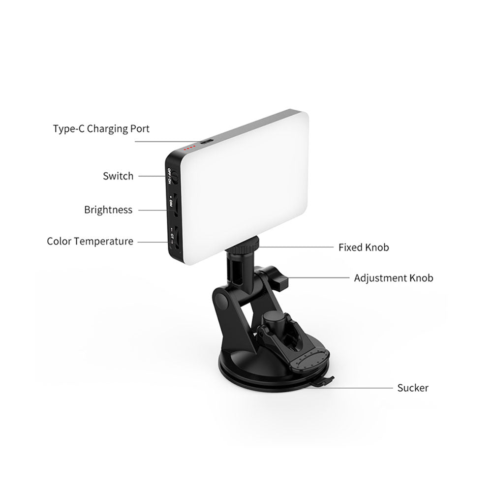 VIJIM VL120 3200K-6500K LED Video Light Vlog Pocket Light with TPU Suction Bracket
