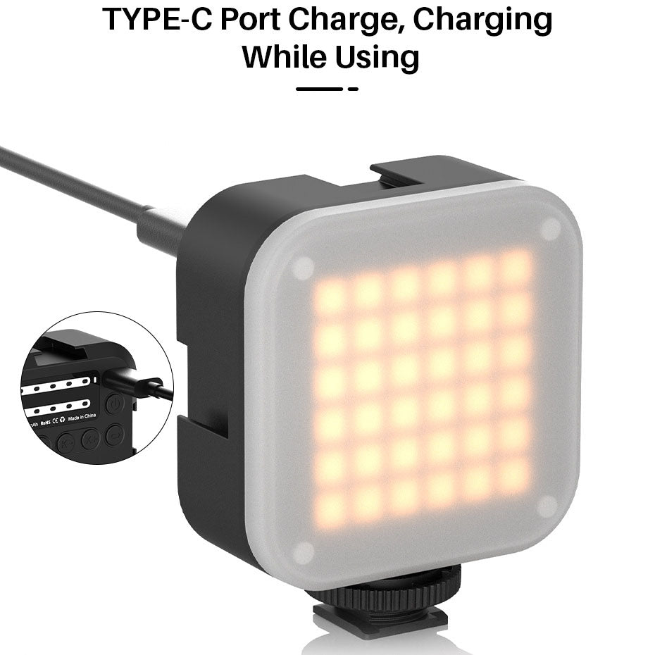 Uniqkart U-Bright Mini LED Video Light 2700-6500K Dimmable Photographic Lighting Vlog Fill Light