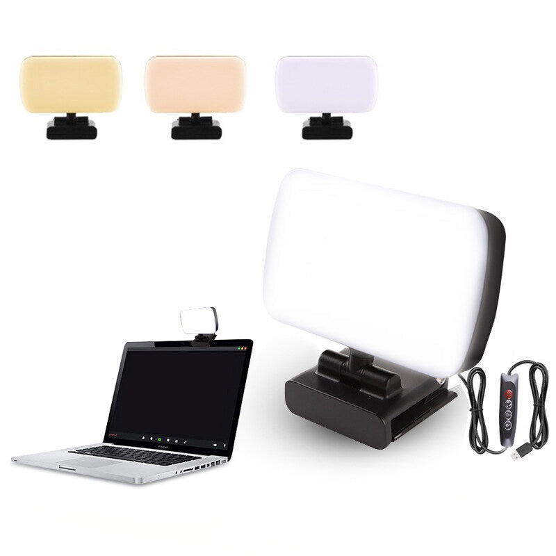 JSK-B1 Computer Laptop Clamp Lamp Live Broadcast Video Conference Dimmable USB Fill Light