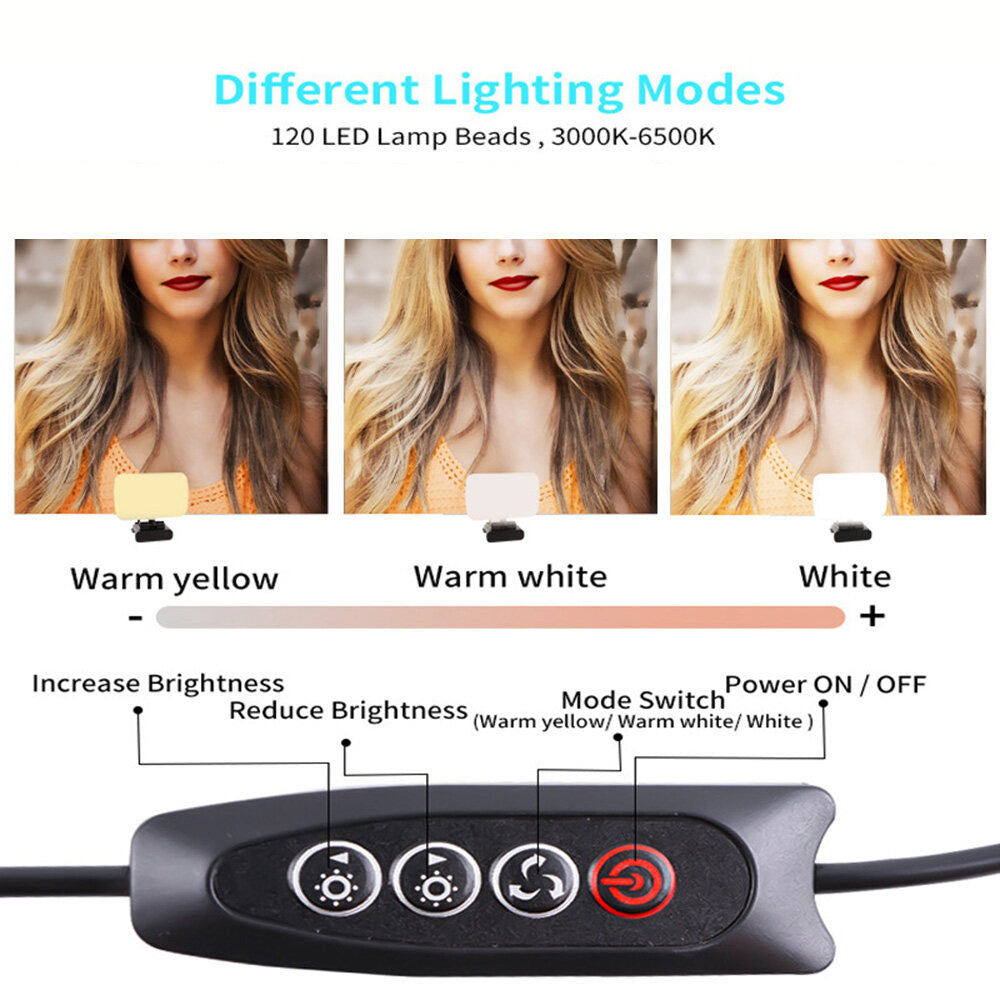 JSK-B1 Computer Laptop Clamp Lamp Live Broadcast Video Conference Dimmable USB Fill Light