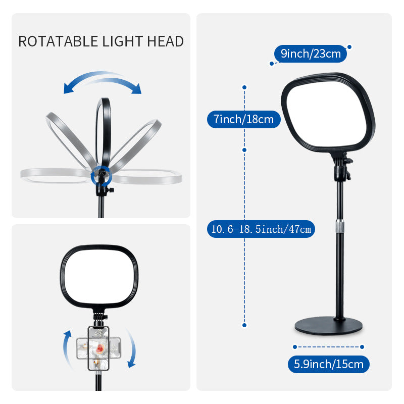 S20 USB Retractable Fill Light Adjustable Brightness Live Streaming Makeup Photography LED Lamp with Phone Clip