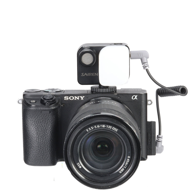 SAIREN LED Light Microphone Camera Phone Video Recording Vlogging Mini Mic Fill Light