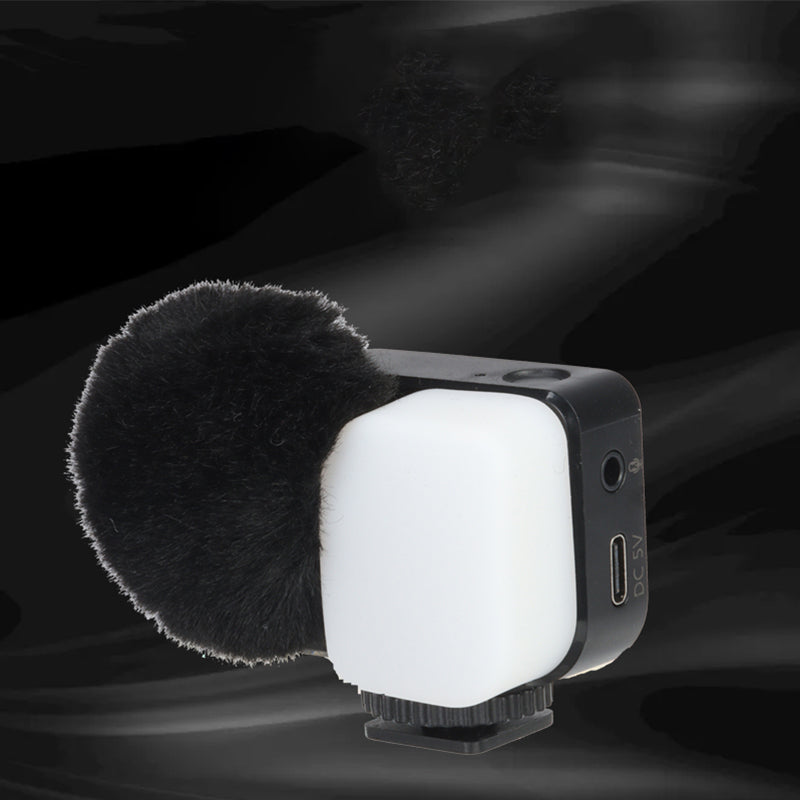 SAIREN LED Light Microphone Camera Phone Video Recording Vlogging Mini Mic Fill Light
