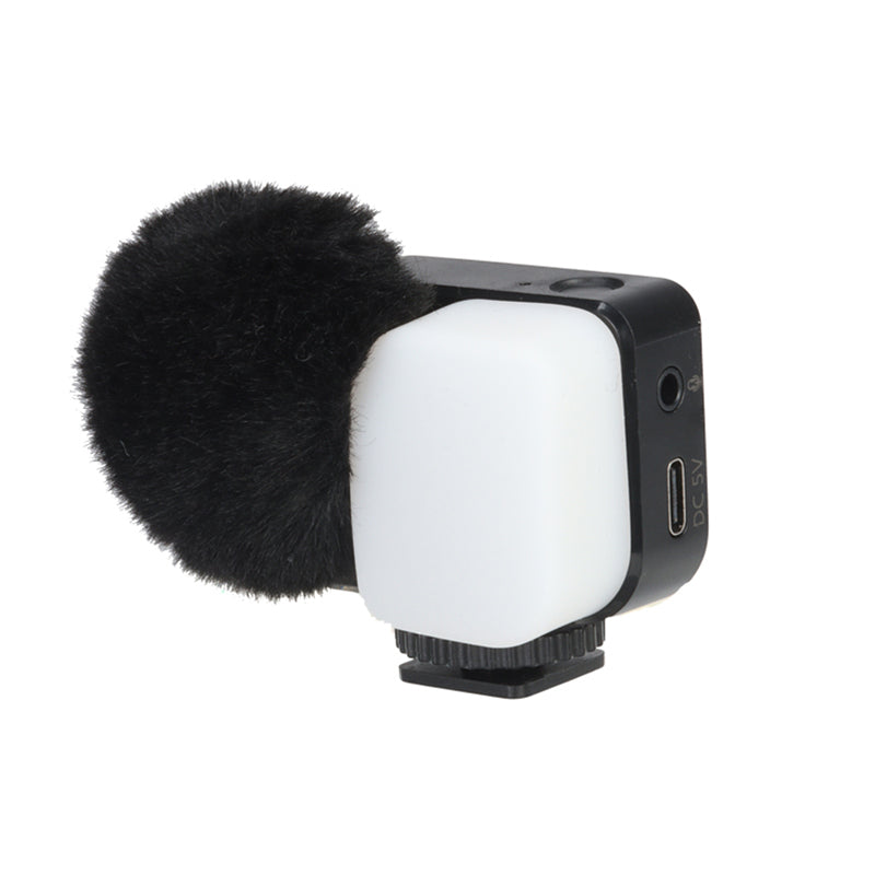 SAIREN LED Light Microphone Camera Phone Video Recording Vlogging Mini Mic Fill Light