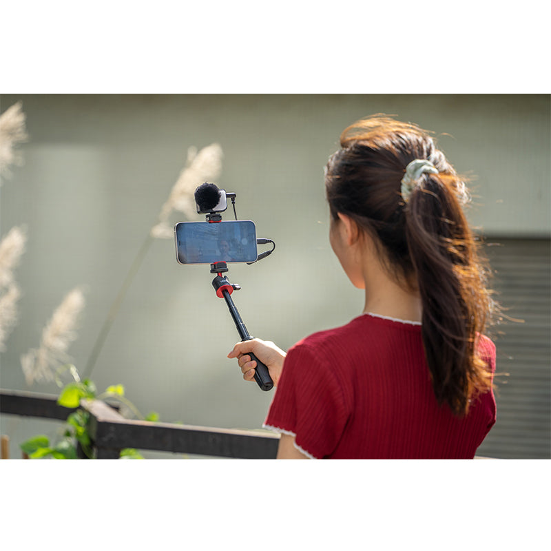 SAIREN LED Light Microphone Camera Phone Video Recording Vlogging Mini Mic Fill Light