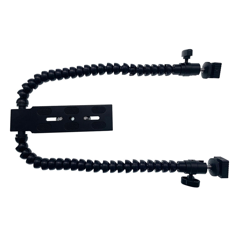 SLR Camera Dual Fill Light Holder Stand Multifunction Hot Shoe Base Bracket