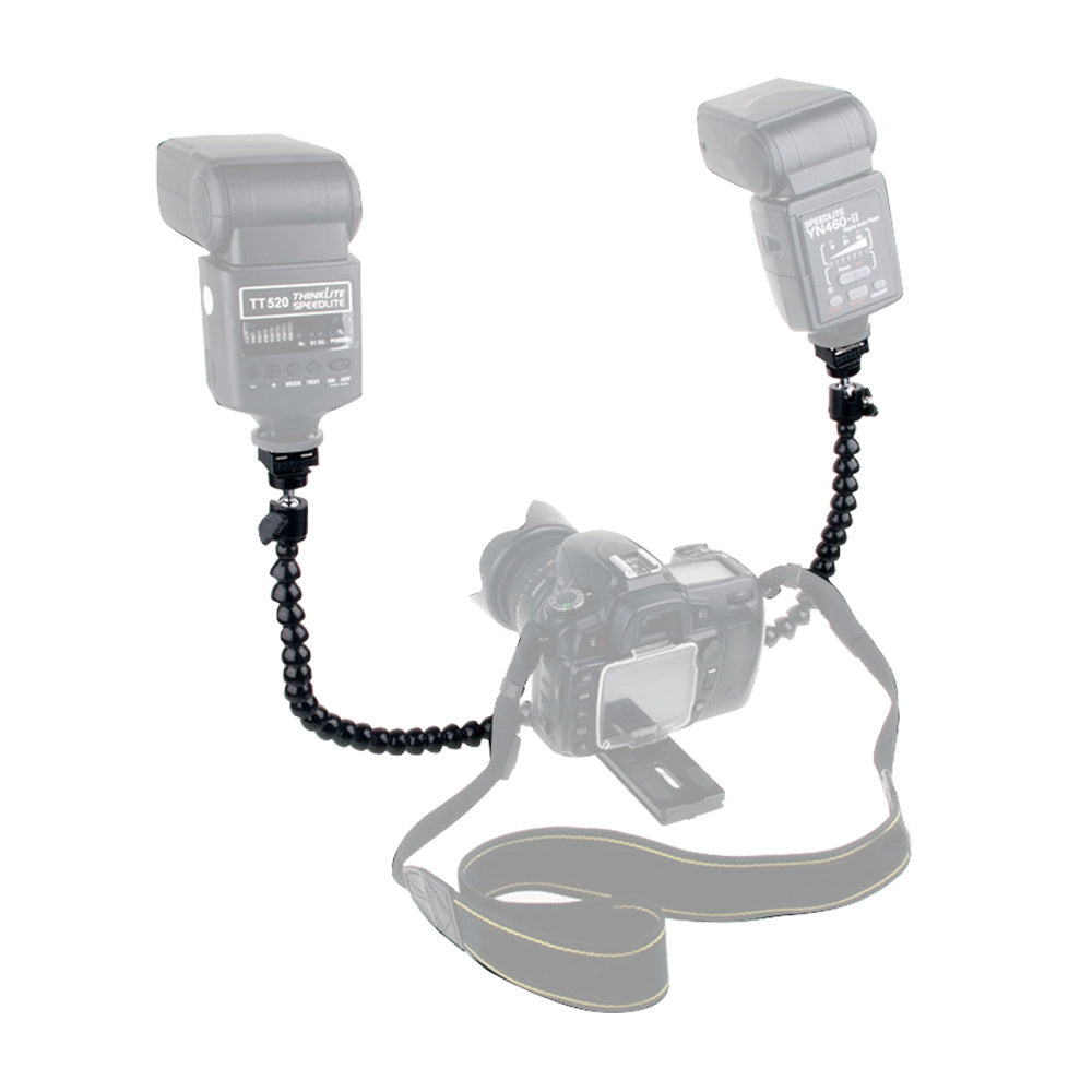 SLR Camera Dual Fill Light Holder Stand Multifunction Hot Shoe Base Bracket