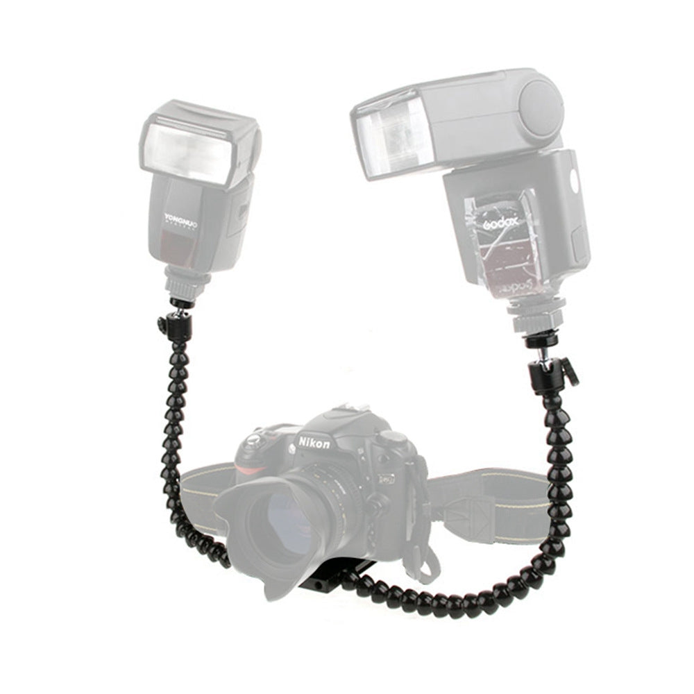 SLR Camera Dual Fill Light Holder Stand Multifunction Hot Shoe Base Bracket