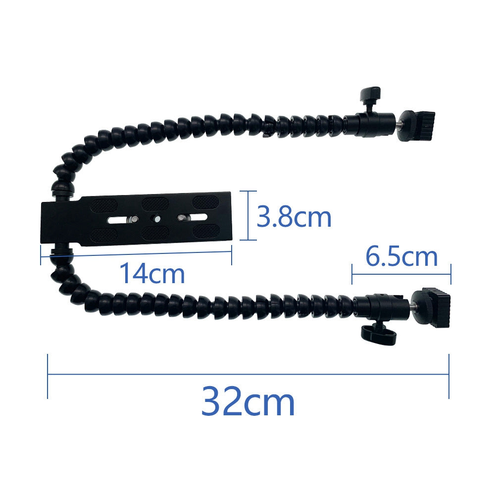 SLR Camera Dual Fill Light Holder Stand Multifunction Hot Shoe Base Bracket