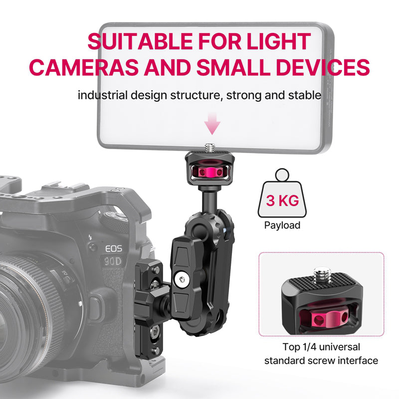 Uniqkart R103 Multi-Functional Sliding Slot Magic Arm with Clamp for Lightweight Cameras, Microphone