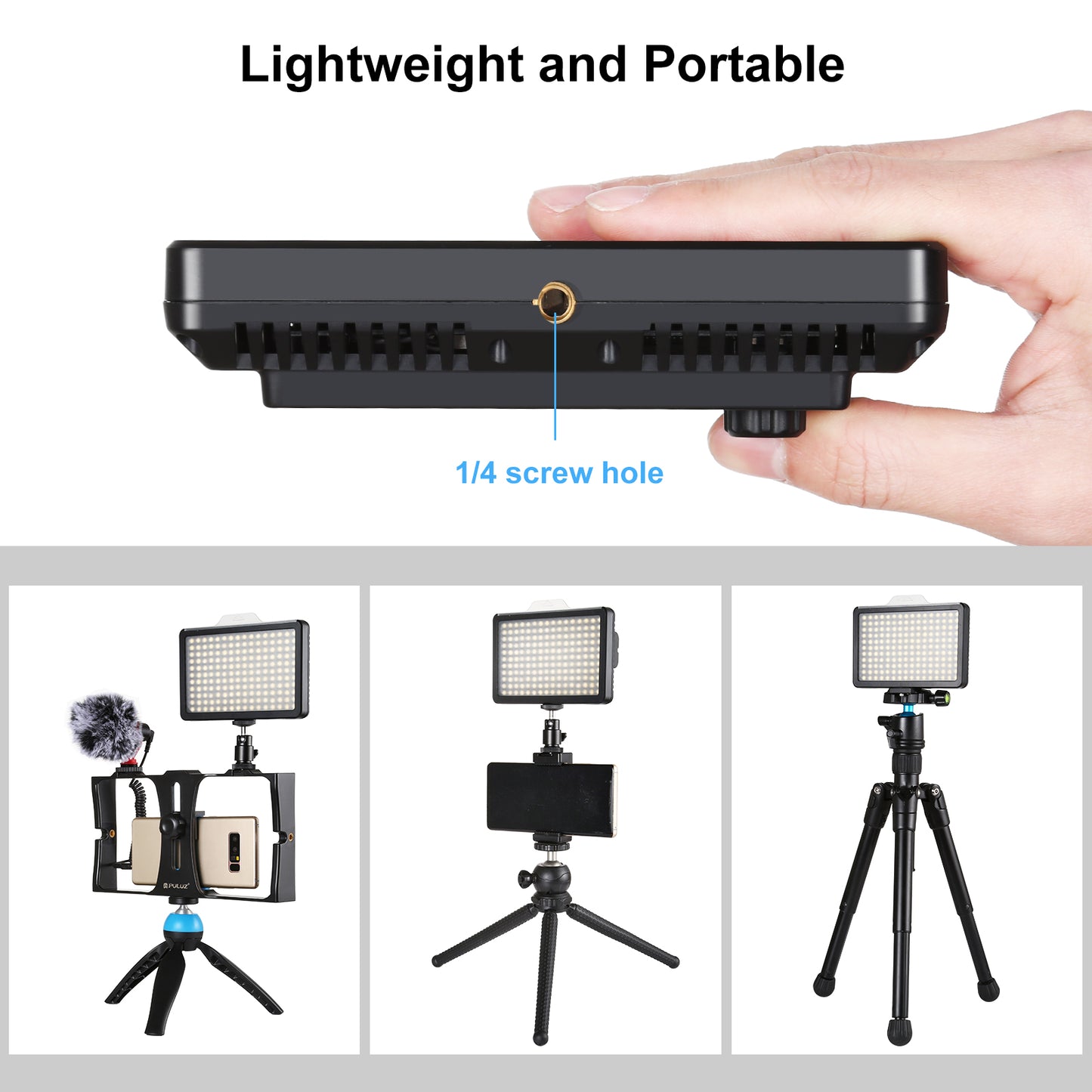 Puluz PU4117 176 LEDs 12W 3300-5600K Dimmable Studio Light for Video and Photo Shooting